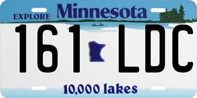 MN license plate 161LDC