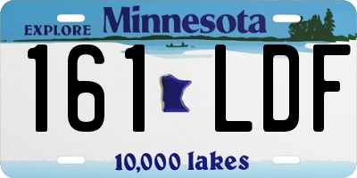 MN license plate 161LDF