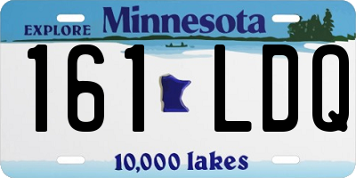 MN license plate 161LDQ