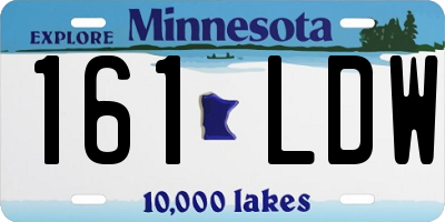 MN license plate 161LDW