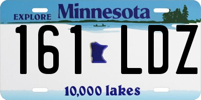 MN license plate 161LDZ