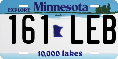 MN license plate 161LEB