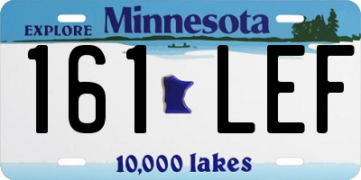 MN license plate 161LEF