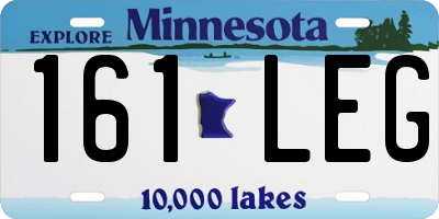 MN license plate 161LEG