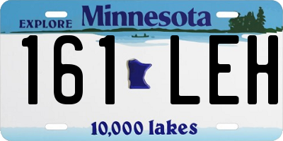 MN license plate 161LEH