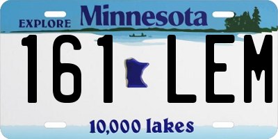 MN license plate 161LEM