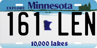 MN license plate 161LEN