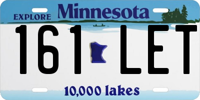 MN license plate 161LET