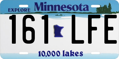 MN license plate 161LFE