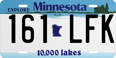 MN license plate 161LFK