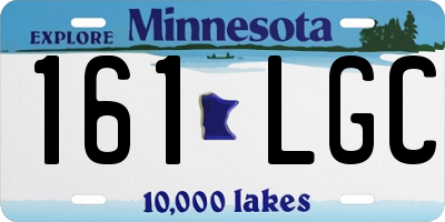 MN license plate 161LGC