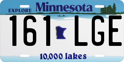 MN license plate 161LGE
