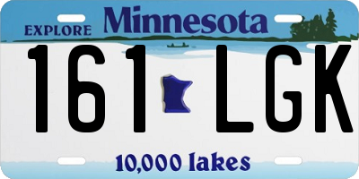 MN license plate 161LGK