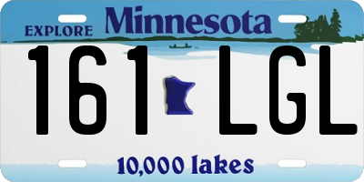 MN license plate 161LGL