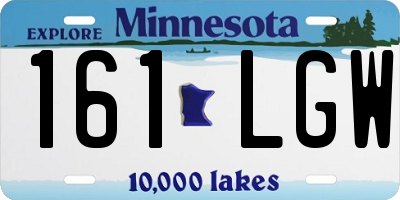 MN license plate 161LGW