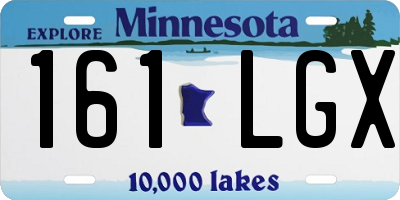 MN license plate 161LGX