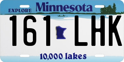 MN license plate 161LHK