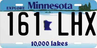 MN license plate 161LHX