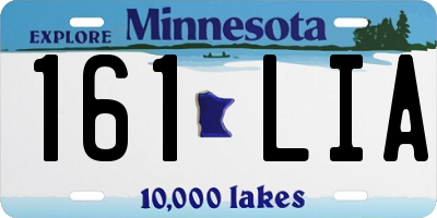 MN license plate 161LIA