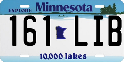 MN license plate 161LIB