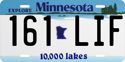 MN license plate 161LIF