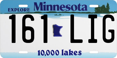 MN license plate 161LIG