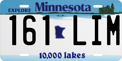MN license plate 161LIM