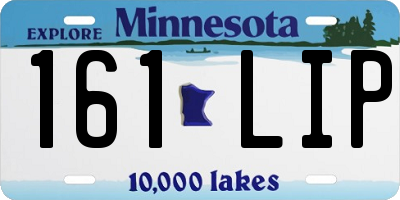 MN license plate 161LIP