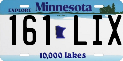 MN license plate 161LIX