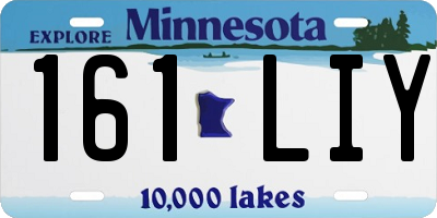MN license plate 161LIY