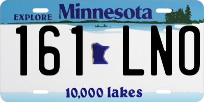 MN license plate 161LNO