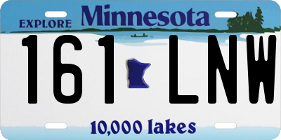 MN license plate 161LNW