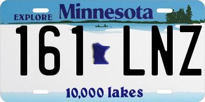 MN license plate 161LNZ