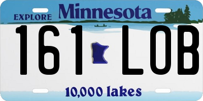 MN license plate 161LOB