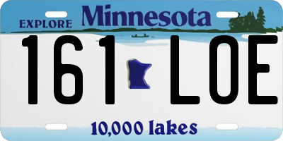 MN license plate 161LOE