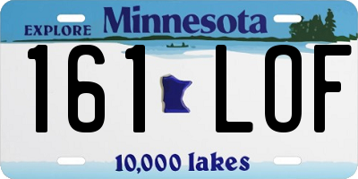 MN license plate 161LOF
