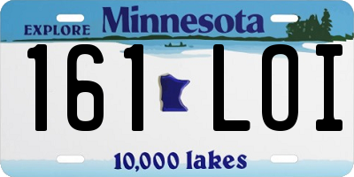 MN license plate 161LOI