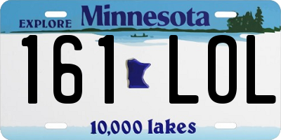 MN license plate 161LOL