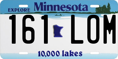 MN license plate 161LOM