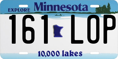 MN license plate 161LOP