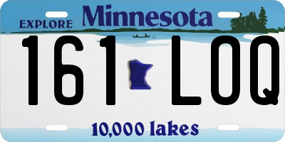 MN license plate 161LOQ