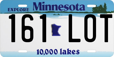MN license plate 161LOT