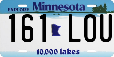 MN license plate 161LOU