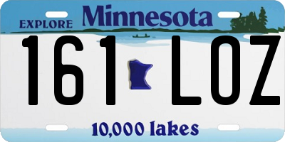 MN license plate 161LOZ