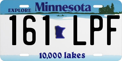 MN license plate 161LPF