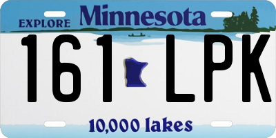 MN license plate 161LPK