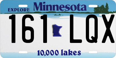 MN license plate 161LQX