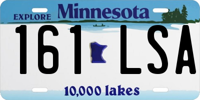 MN license plate 161LSA