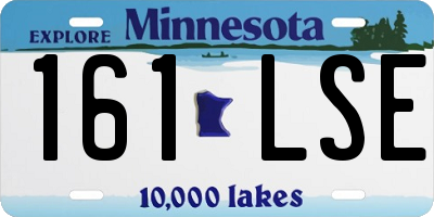 MN license plate 161LSE