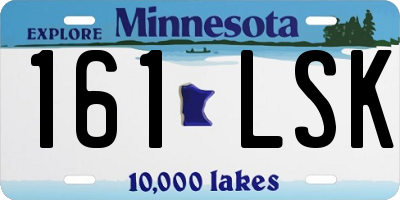 MN license plate 161LSK